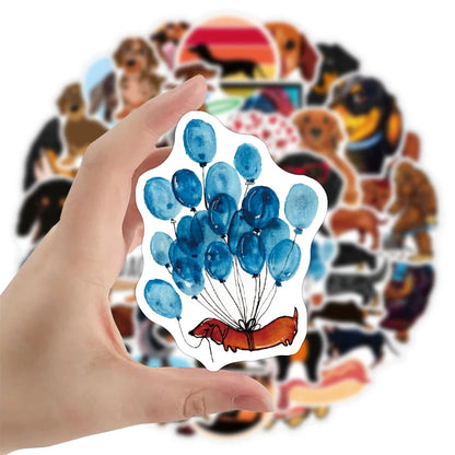 50 Sticker mit Dackelmotiven