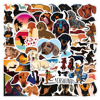 50 Sticker mit Dackelmotiven
