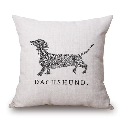 Design Kissenbezüge mit verschiedenen Dackelmotiven