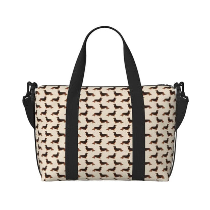 Tasche mit Dackelmotiven für Strand Gym Reise Shopping