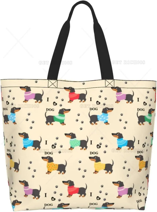 Handtasche mit süßen Dackelmotiven