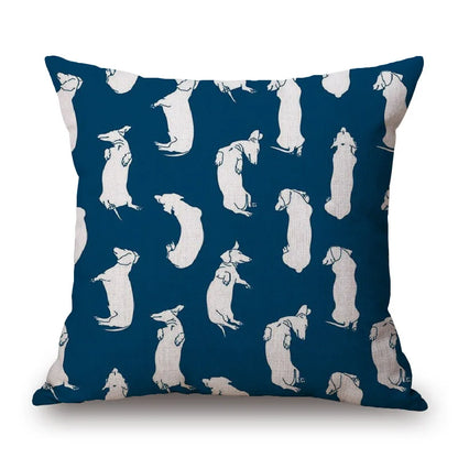 Design Kissenbezüge mit verschiedenen Dackelmotiven
