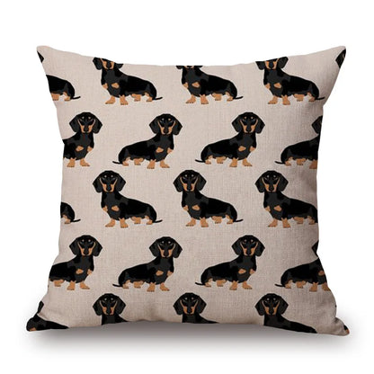 Design Kissenbezüge mit verschiedenen Dackelmotiven