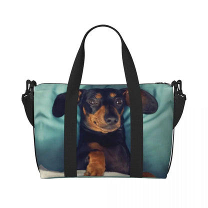 Tasche mit Dackelmotiven für Strand Gym Reise Shopping