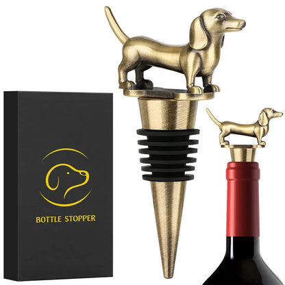 Flaschenverschluss in Dackelform für Champagner, Sekt, Wein usw.
