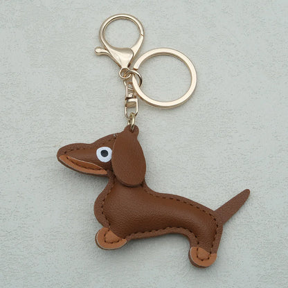 Schlüsselanhänger PU-Leder Dackel
