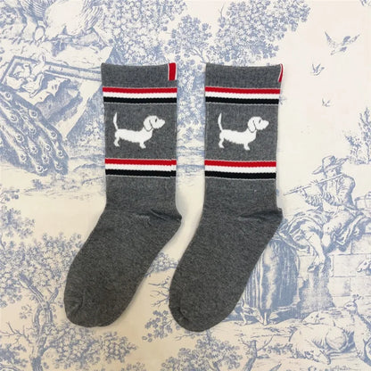 Socken mit lustigen Dackelmotiven in Größe 35-39