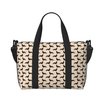 Tasche mit Dackelmotiven für Strand Gym Reise Shopping