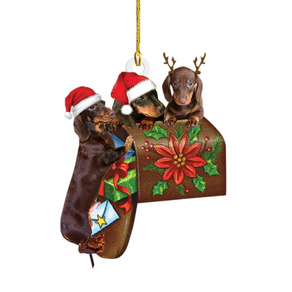 Dackel als Anhänger für den Weihnachtsbaum oder als Deko