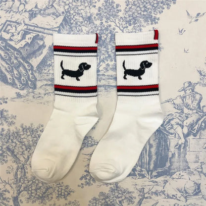 Socken mit lustigen Dackelmotiven in Größe 35-39