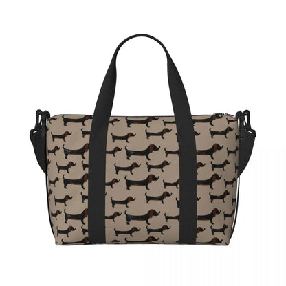 Tasche mit Dackelmotiven für Strand Gym Reise Shopping