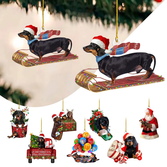 Dackel als Anhänger für den Weihnachtsbaum oder als Deko