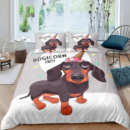 Bettwäsche mit verschiedenen Dackel- und Tiermotiven in den Größen 2 x 2 m und 1,35 x 2 m