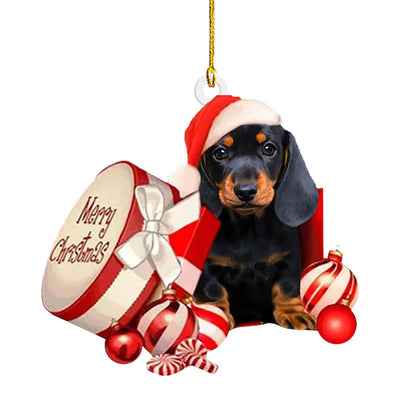 Dackel als Anhänger für den Weihnachtsbaum oder als Deko