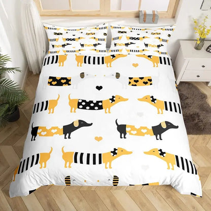 Bettwäsche mit verschiedenen Dackel- und Tiermotiven in den Größen 2 x 2 m und 1,35 x 2 m